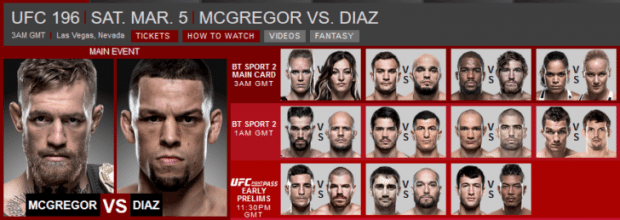Connor McGregor vs Nate Diaz free live stream UK - UFC 196